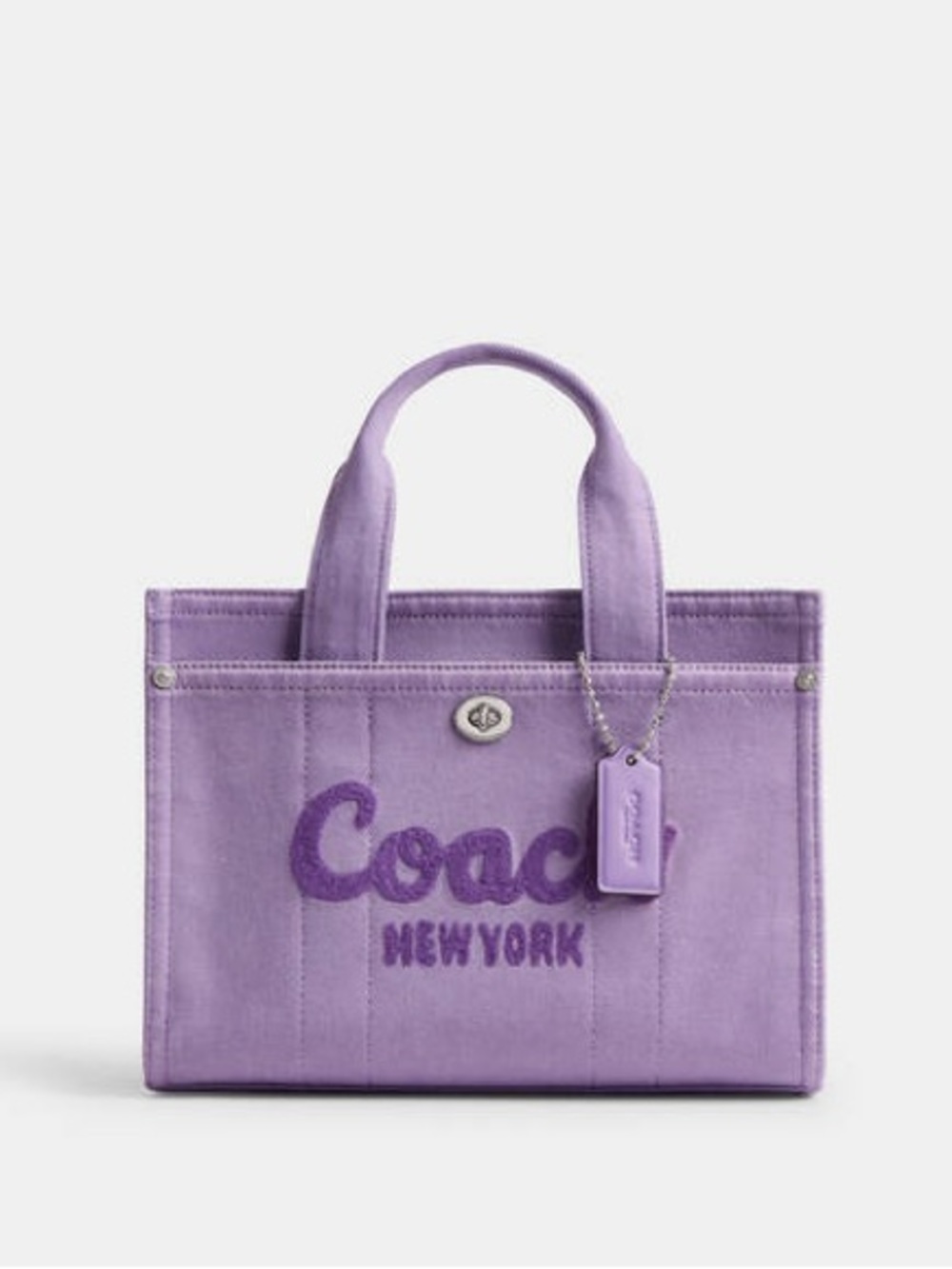 Coach Lavender Canvas Small Tote with Embroidered Logo NWT-Free gift included